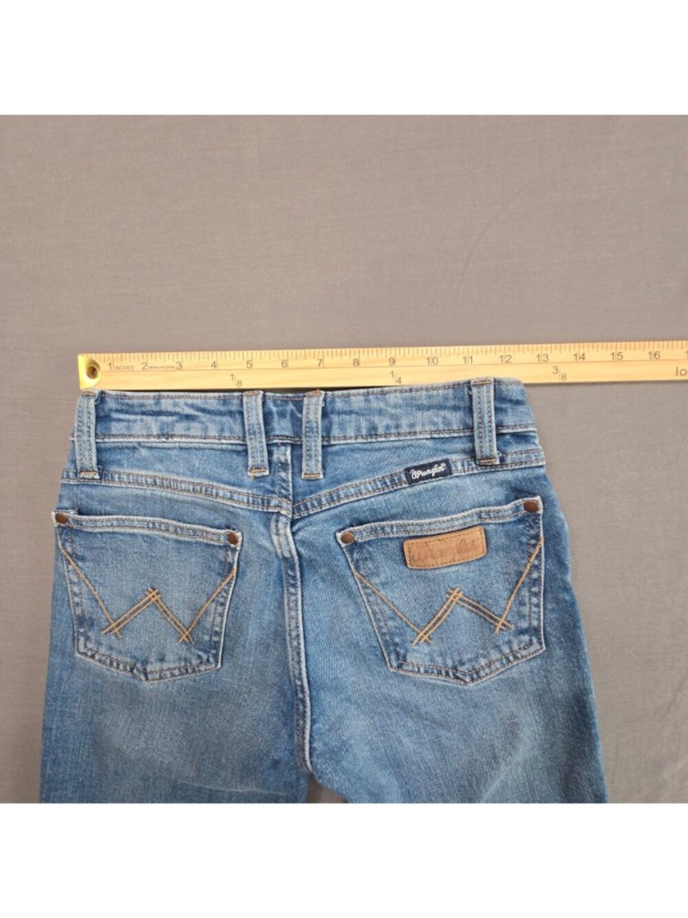 Wrangler Retro 25X34 Mid Rise Trouser Jeans Light Wash Bootcut Denim Blue - Picture 6 of 6